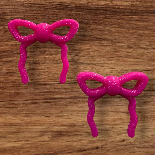 Hot Pink Glitter Bow Focal