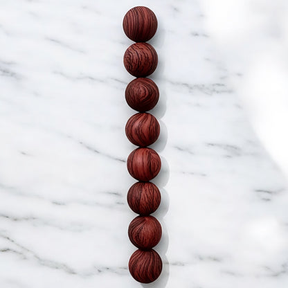 15mm Cherry Wood Silicone Bead