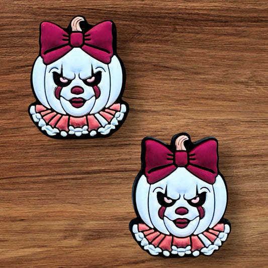 Clown Pumpkin With Bow Focal