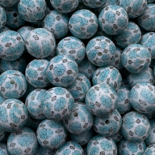 15mm Blue Western Silicone Bead