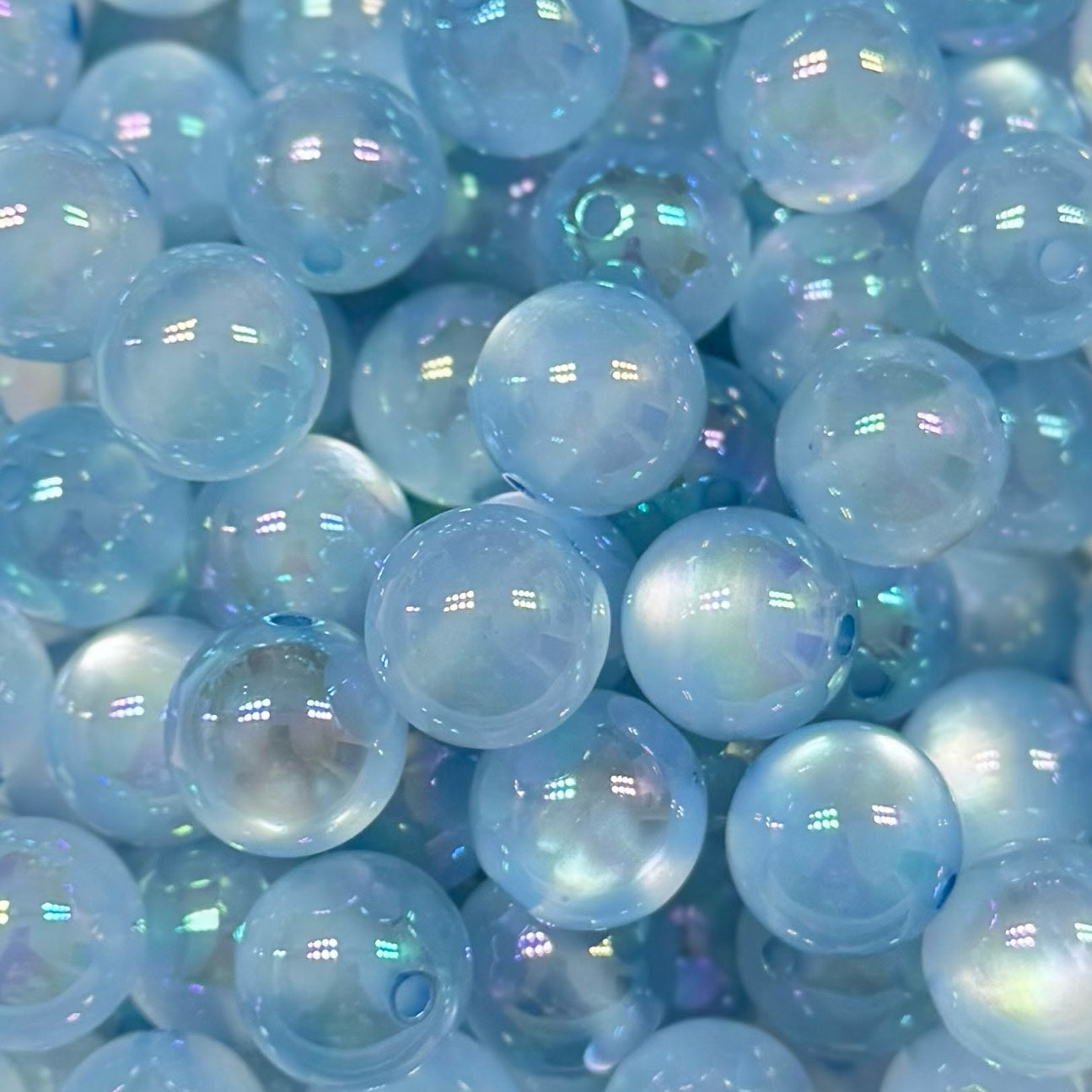 16mm Light Blue Jelly Acrylic Bead