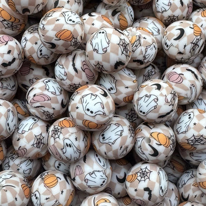 15mm Spooky Ghost Silicone Bead
