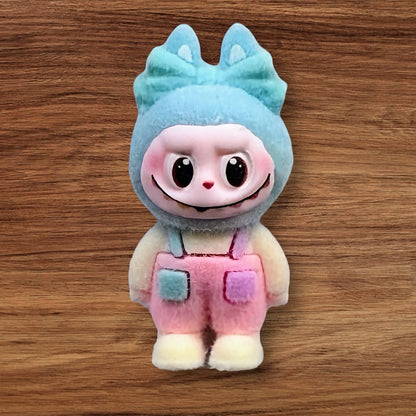 Flocked Monster With Bow Bead