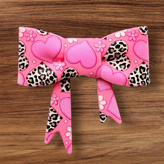 Leopard Hearts Focal/Straw Topper