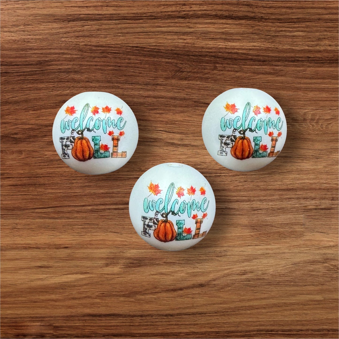 20mm Welcome Fall Acrylic Bead