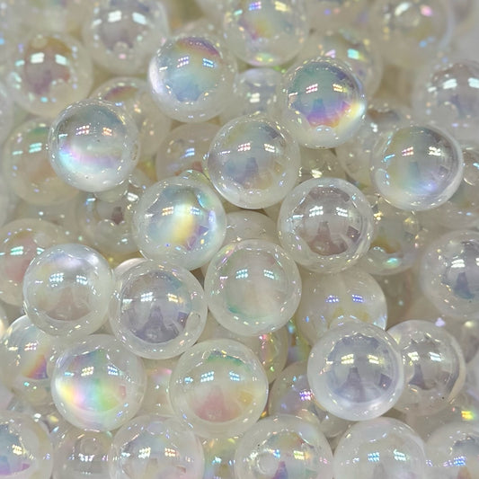 16mm White Jelly Acrylic Bead