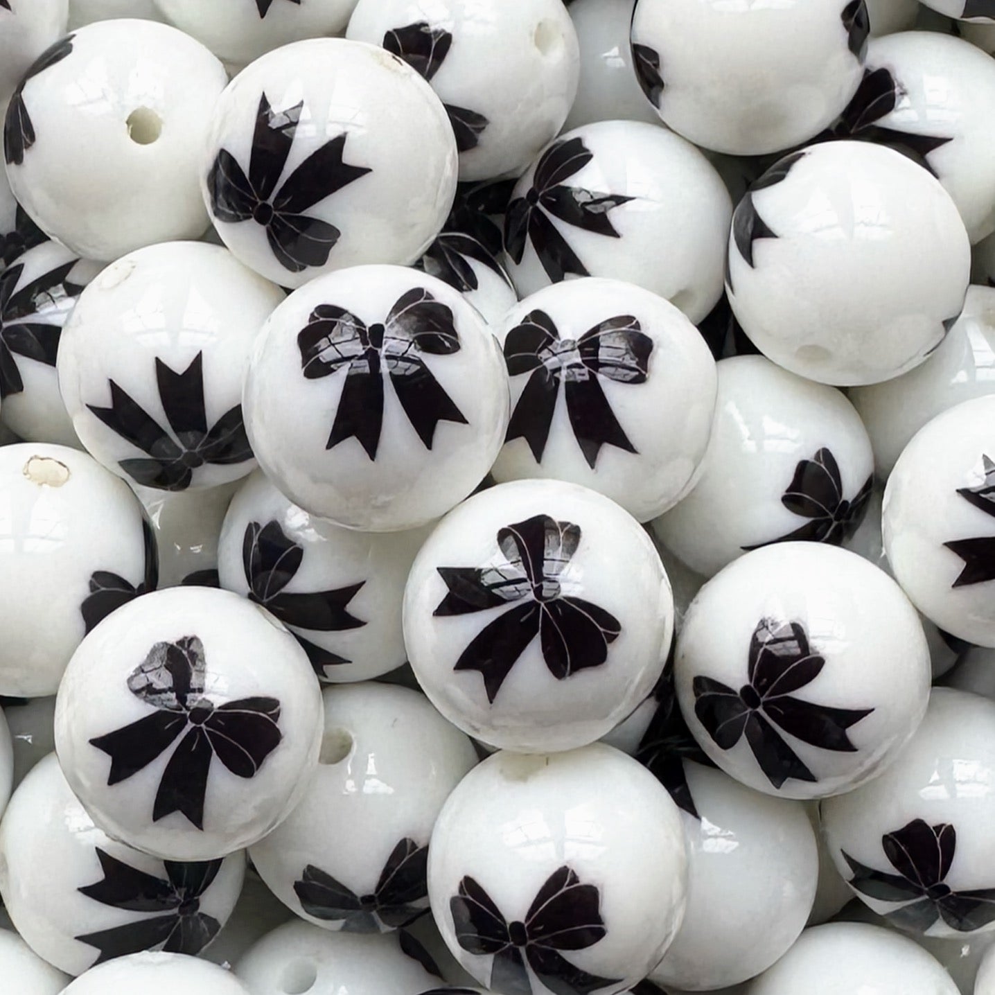 15mm Black Bow Silicone Bead