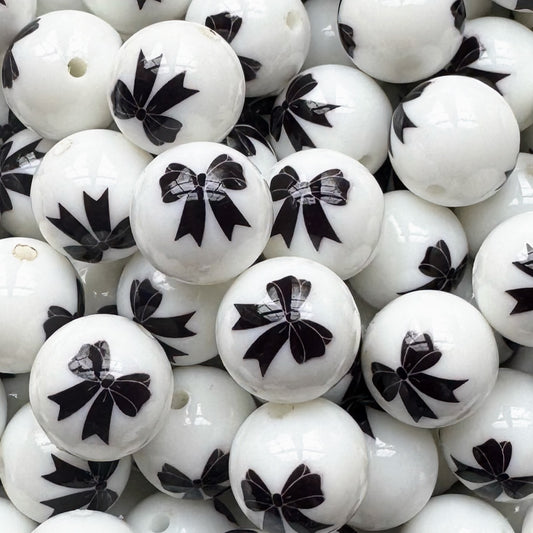15mm Black Bow Silicone Bead
