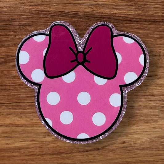 Mouse With Bow Acrylic Flatback