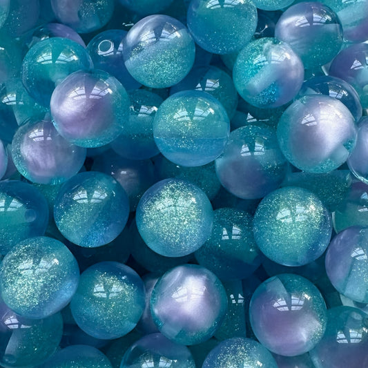 26mm Glitter Cats Eye Acrylic Bead