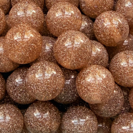 16mm Gold Glitter Acrylic Bead