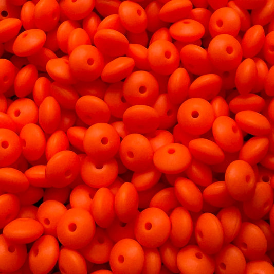 12mm Orange Red Silicone Lentil