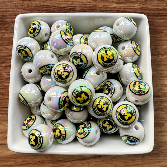 16mm Football Acrylic Bead