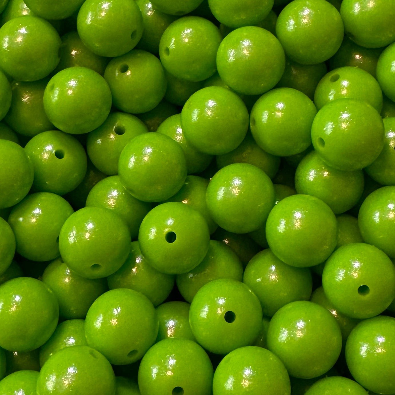 15mm Chameleon Green Apple Silicone Bead