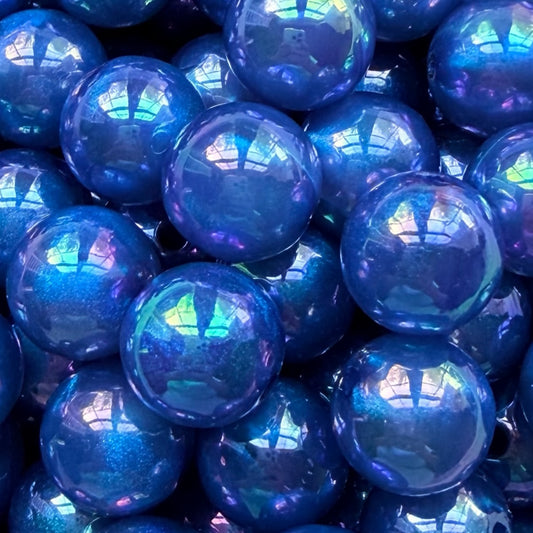16mm Blue Shimmer Acrylic Bead