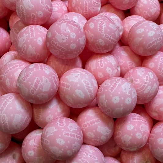 15mm Pink Pig Silicone Bead