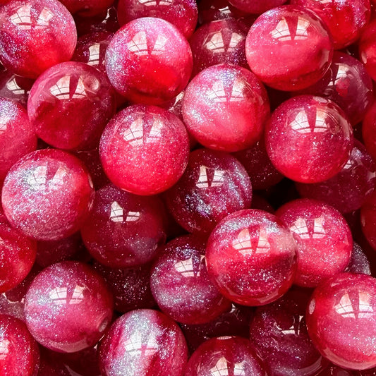 16mm Red Galaxy Acrylic Bead