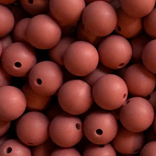 15mm Earthy pink Silicone Bead