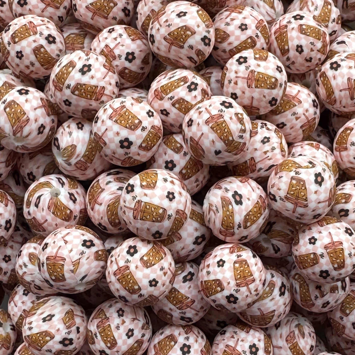 15mm Iced Coffee Silicone Bead