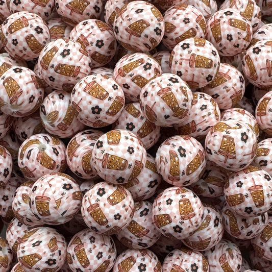 15mm Iced Coffee Silicone Bead