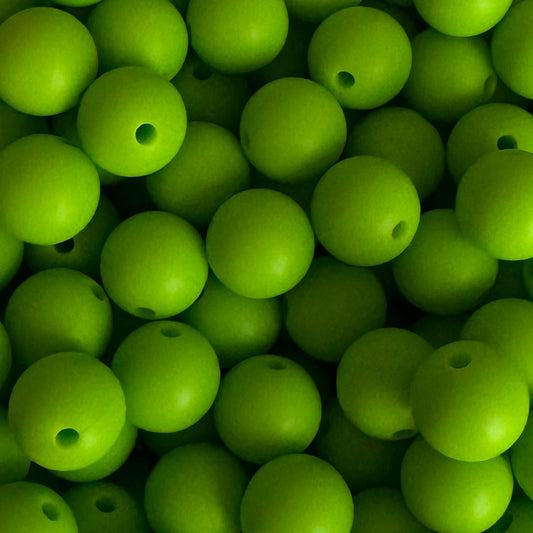 12mm Green Apple Silicone Bead
