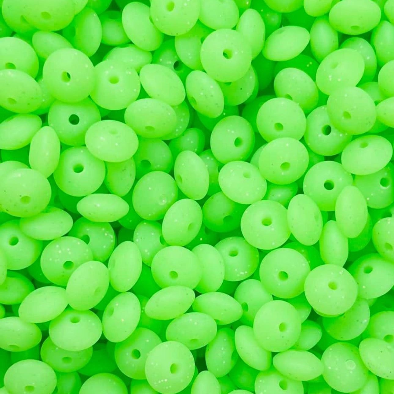 12mm Neon Lentil Beads