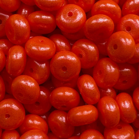 Orange Red Opal Abacus Bead