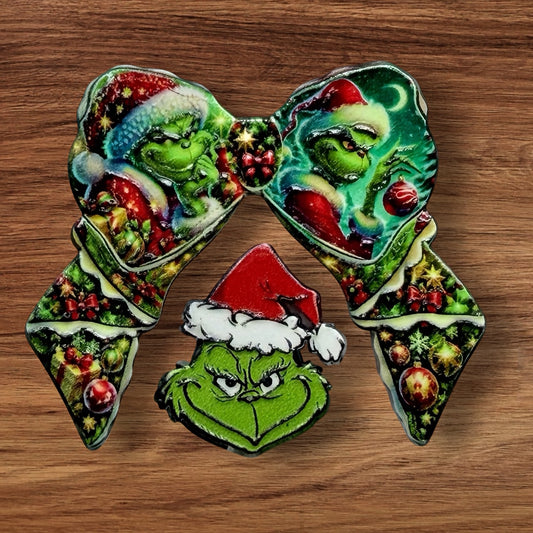 Green Guy Acrylic Bow Focal