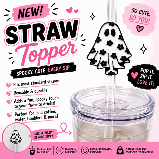 3-D Printed Ghost Straw Topper