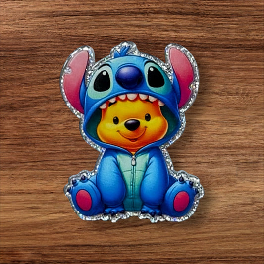 Bear In Blue Alien Suit Acrylic Flatback