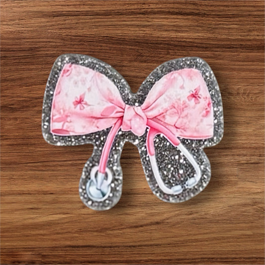 Stethoscope Bow Acrylic Flatback
