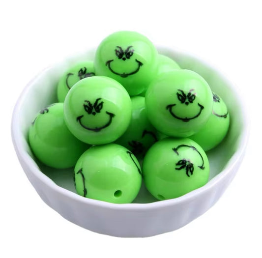 20mm Green Face Acrylic Bead