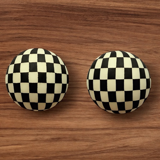 15mm Light Yellow Checkered Silicone Bead