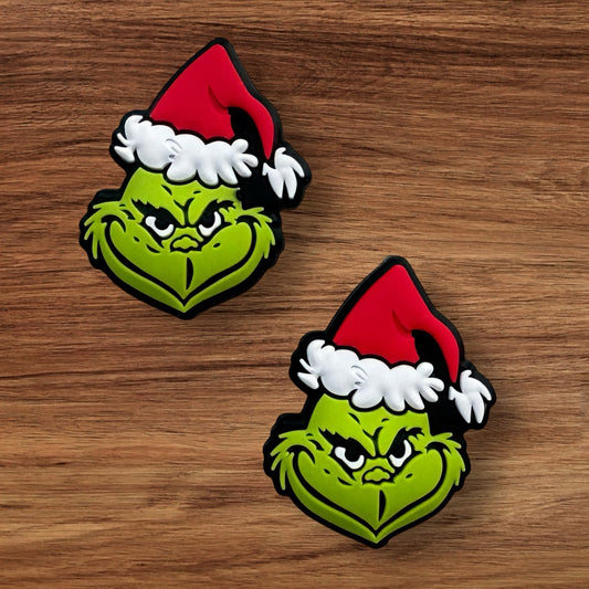 Green Guy In Santa Hat Focal (Red)