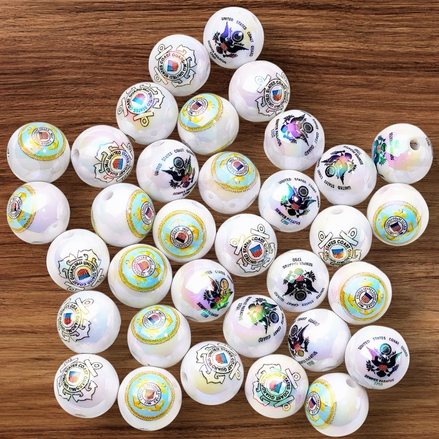 16mm Acrylic Military Beads