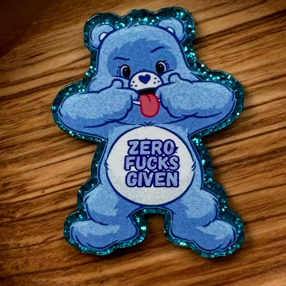 Blue Swear Bear Acrylic Flatback