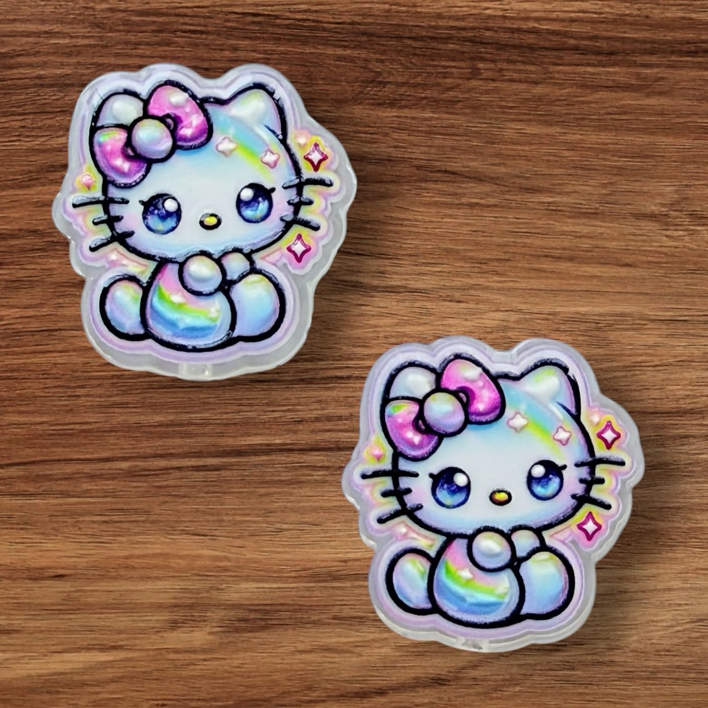 Kitty With Bow Acrylic Focal