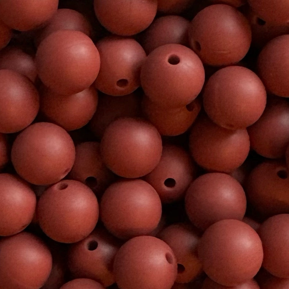 15mm Marsala Silicone Bead