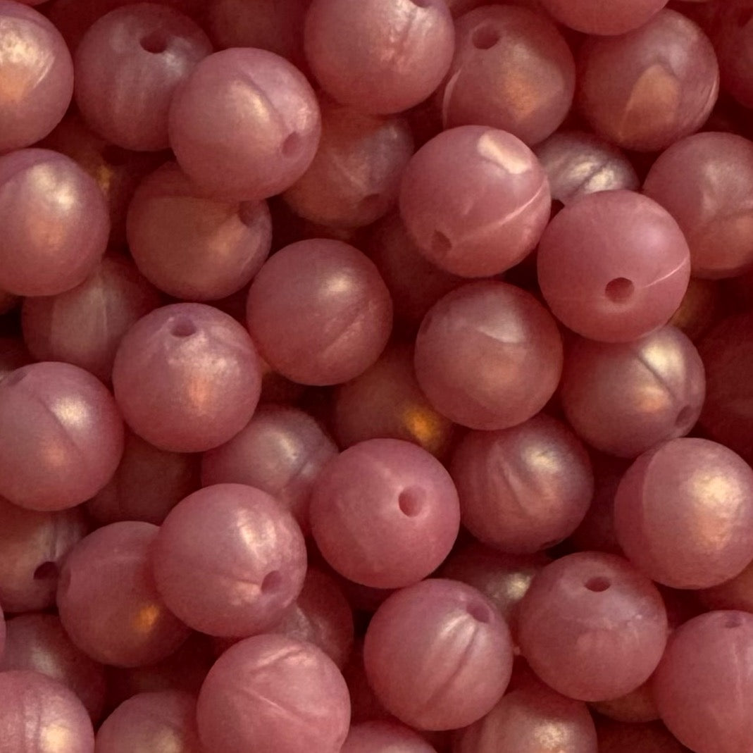 15mm Pearl Pink Silicone Bead
