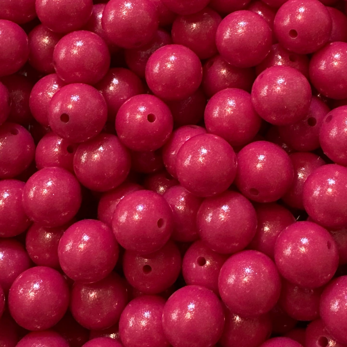 15mm Raspberry Red Chameleon Silicone Bead