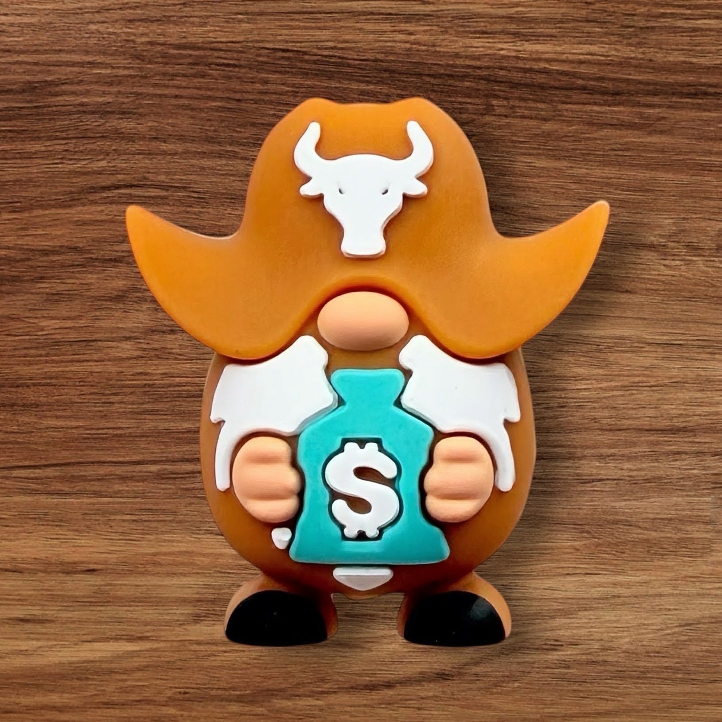 3-D Gnome With Money Bag Focal