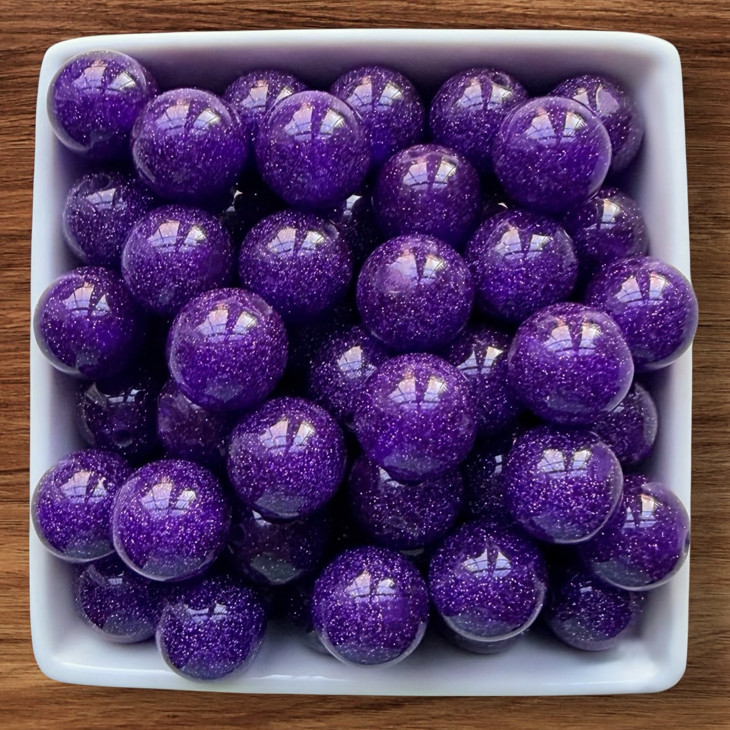 16mm Grape Glitter Acrylic Bead