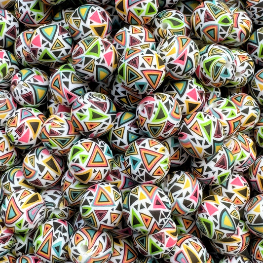 15mm Neon Triangle Silicone Bead
