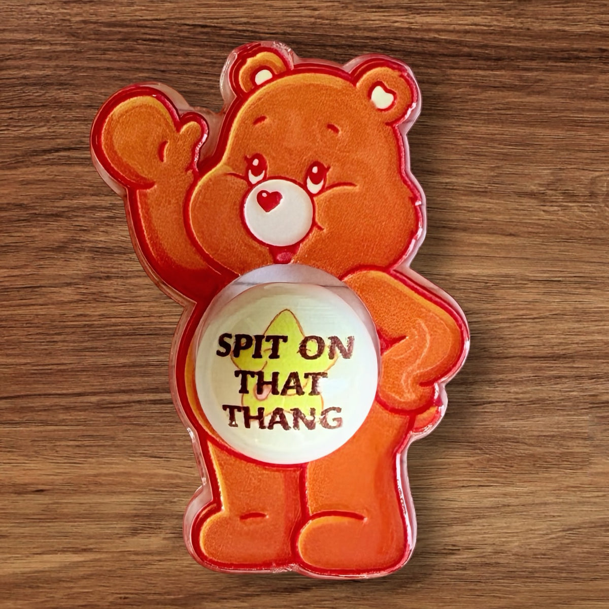Acrylic Swear Bear Focal With Matching 16mm Bead Multiple Styles Available