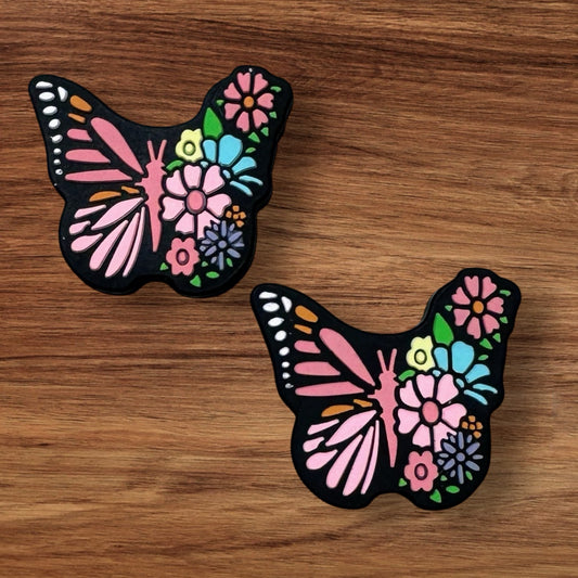 Pink Floral Butterfly Focal