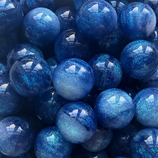 16mm Royal Blue Galaxy Acrylic Bead