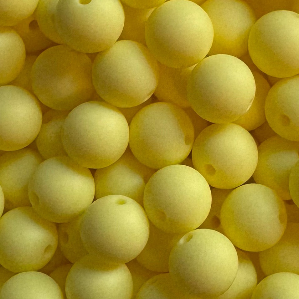 15mm Cream Yellow Silicone Bead