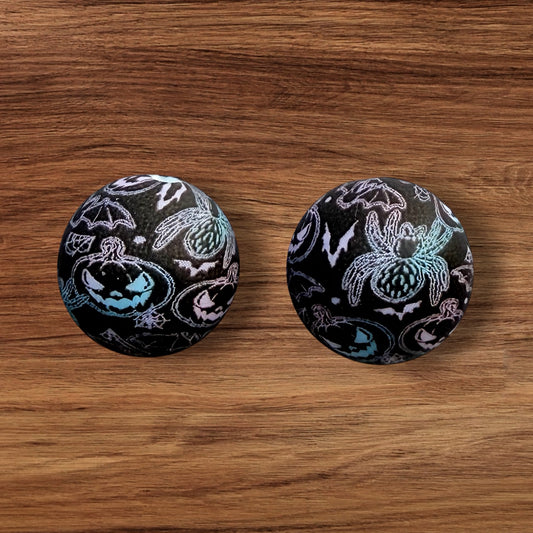 15mm Spiders & Pumpkins Silicone Bead