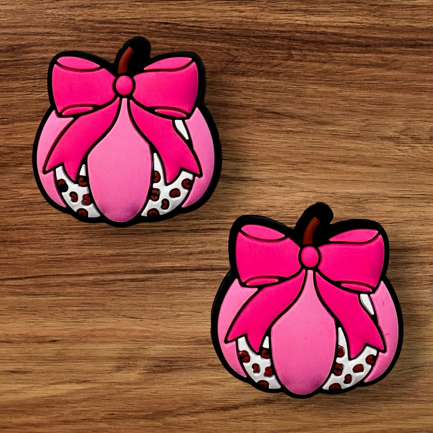 Pink Pumpkin With Bow Focal
