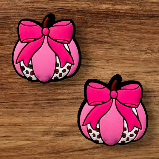 Pink Pumpkin With Bow Focal